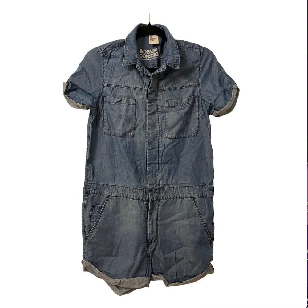 H&M Conscious Denim ROMPER playsuit jeans shorts